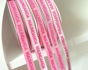 Cintas de poliéster con logotipo personalizado impreso de 100 yardas para decoración, cajas de regalo, embalajes de regalos de boda, cintas de grogrén