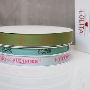 100 yards Personalized Colorful Ribbon, Customized Printed Cotton Tape, Name, Text, Brand Logo Ribbon for Corporate Gifts, Wedding Favors