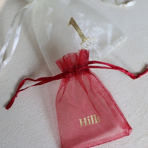 100 Custom Gift Organza Bag, White Mini Organza Bag 4x6 for favors,  Gold Large Christmas Organza Bag, Red Organza Drawstring Bag with Logo