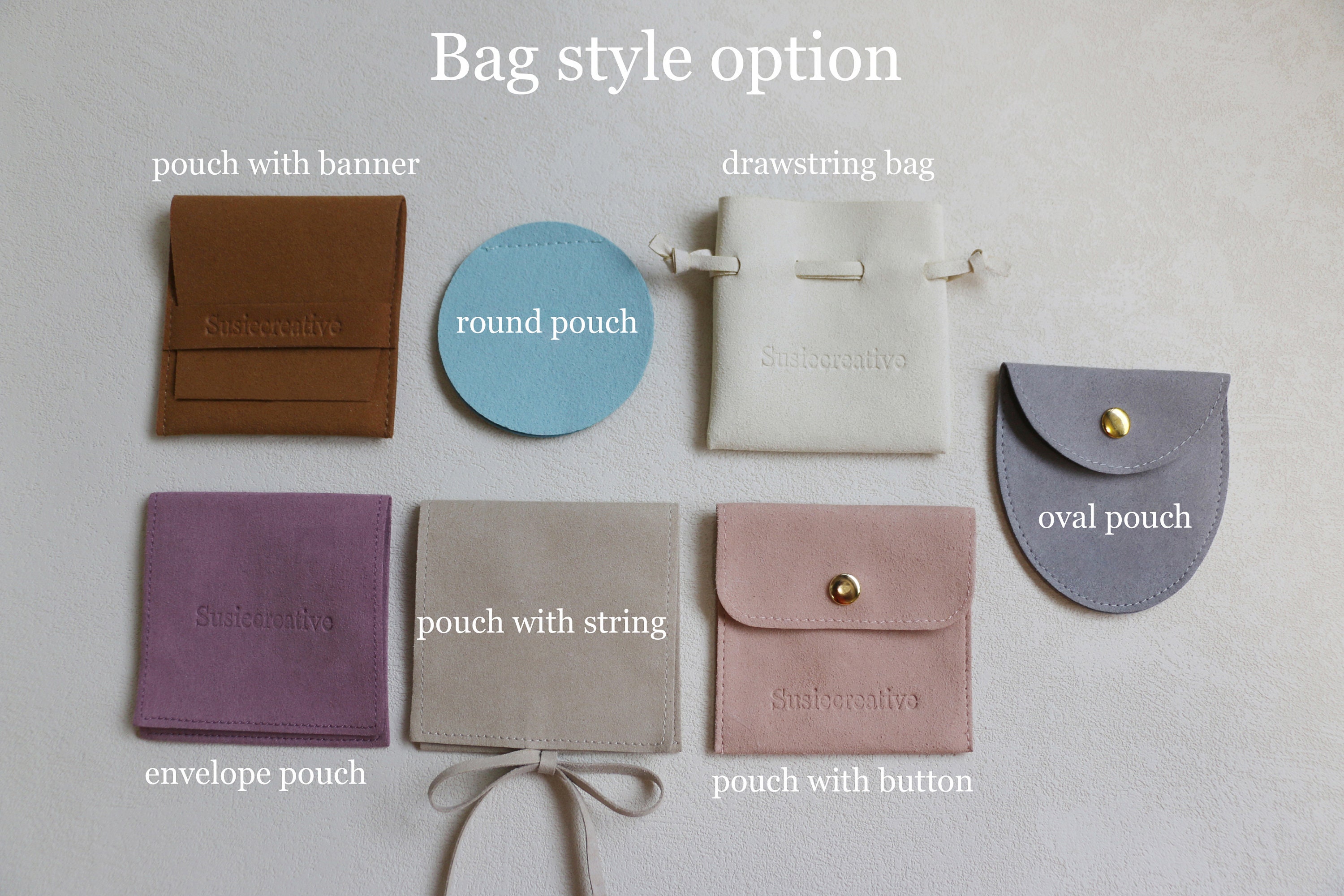 Micro Fabric Small Jewelry Pouches High Quality Fabric Jewelry Packaging  Suede Pouch With Button