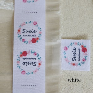 50 x Cotton Name Labels, Sewing label, Clothing Label, Personalized, Custom Logo Sew In Fabric Name Tags Branding Labels, Unfolded Label