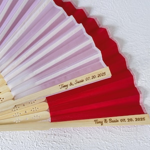Custom Olive Green Fabric Hand Fans, Personalized Text Engraved Bamboo Fans Favors, Monogram Wedding Fans, Special Event, Name Party Favors