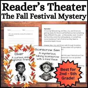 Fall Festival Mystery Reader&#39;s Theater Script Halloween Dramatic Play Center Autumn Drama Grades 2-5 Fluency Practice Skits Silly Spooky