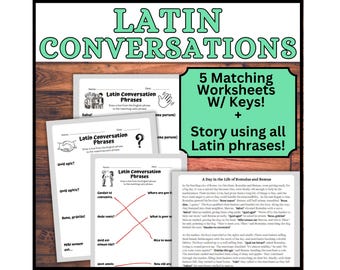 Latin Conversation Phrases 5 Matching Worksheets Answer Keys Story Latin Language Greetings Farewells Latin Homeschool Classical Education