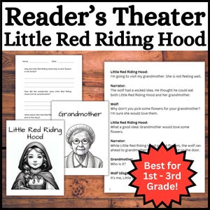 Reader&#39;s Theater: Little Red Riding Hood Script Dramatic Play Center Fluency Practice 1st Grade 2nd Grade 3rd Fairy Tale Skits Printables