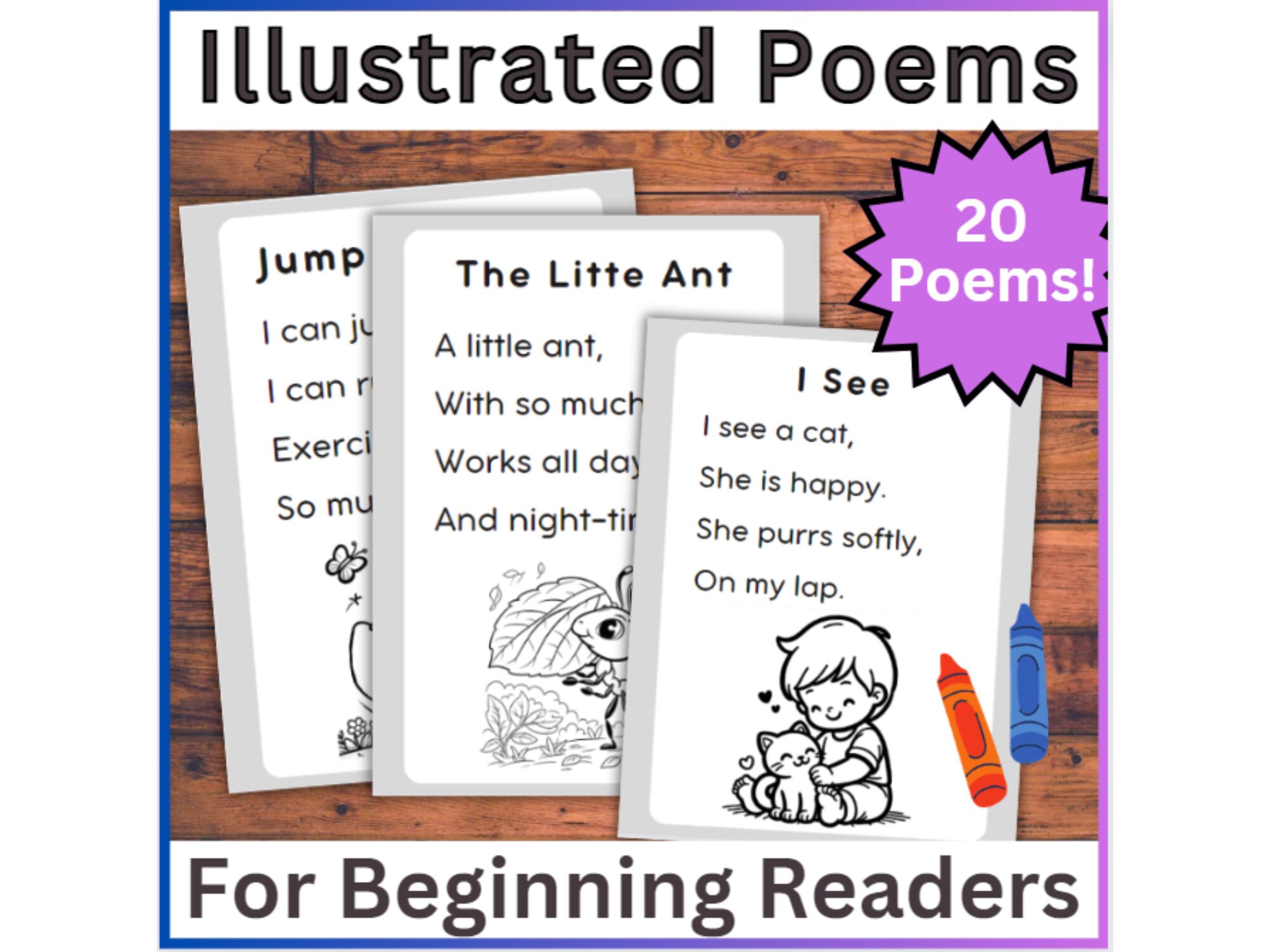 illustrated-poems-for-beginning-readers-sight-word-coloring-pages-kids-poem-book-simple-poems-balanced-literacy-rhyming-words-etsy for Free Printable Poems For First Graders Illustrated Poems for Beginning Readers - Sight Word Coloring Pages / Kids Poem Book, Simple Poems, Balanced Literacy, Rhyming Words - Etsy for Free Printable Poems For First Graders