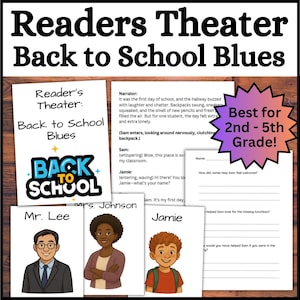 Back to School Readers Theater Script August Reader&#39;s Theatre Literacy Dramatic Play Center September Drama Grades 2nd 3rd 4th 5th Fluency