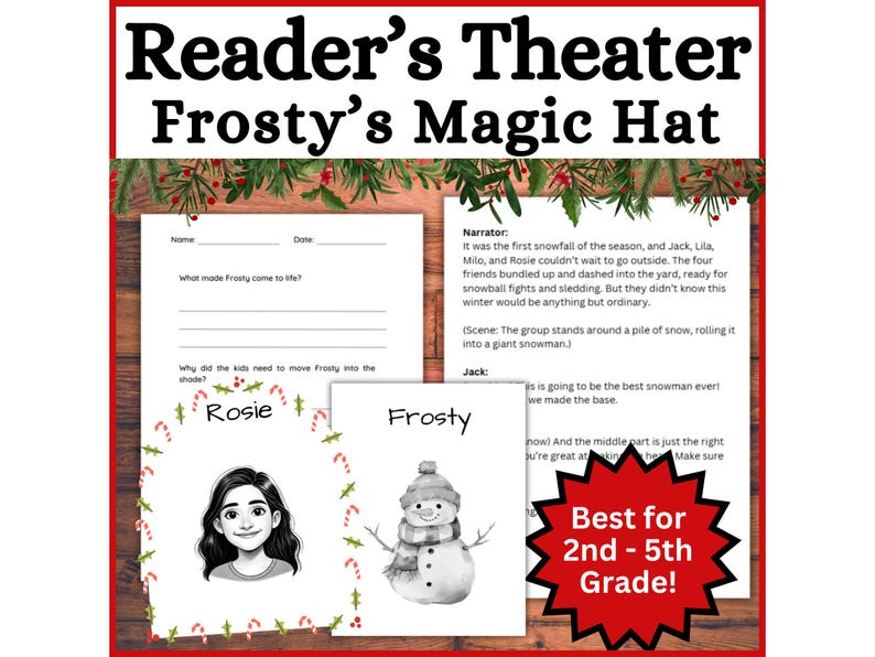 Frosty the Snowman Christmas Reader's Theater Script December Dramatic ...