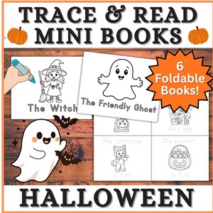 6 Halloween Mini Books! Printable Decodable Readers October Preschool Kindergarten 1st Grade Fluency Reading Homeschool Handwriting PreK