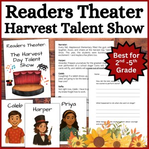 Readers Theater Script, 2nd 3rd 4th 5th Grade Printable September Dramatic Play Center, Fall Drama Fluency Reading Practice Digital Download