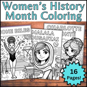 16 Womens History Month Coloring Pages |March Early Finishers| Coloring Sheets, Inspirational Women, Women Leaders, Famous Women