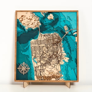Houten topografische kaart 3D
