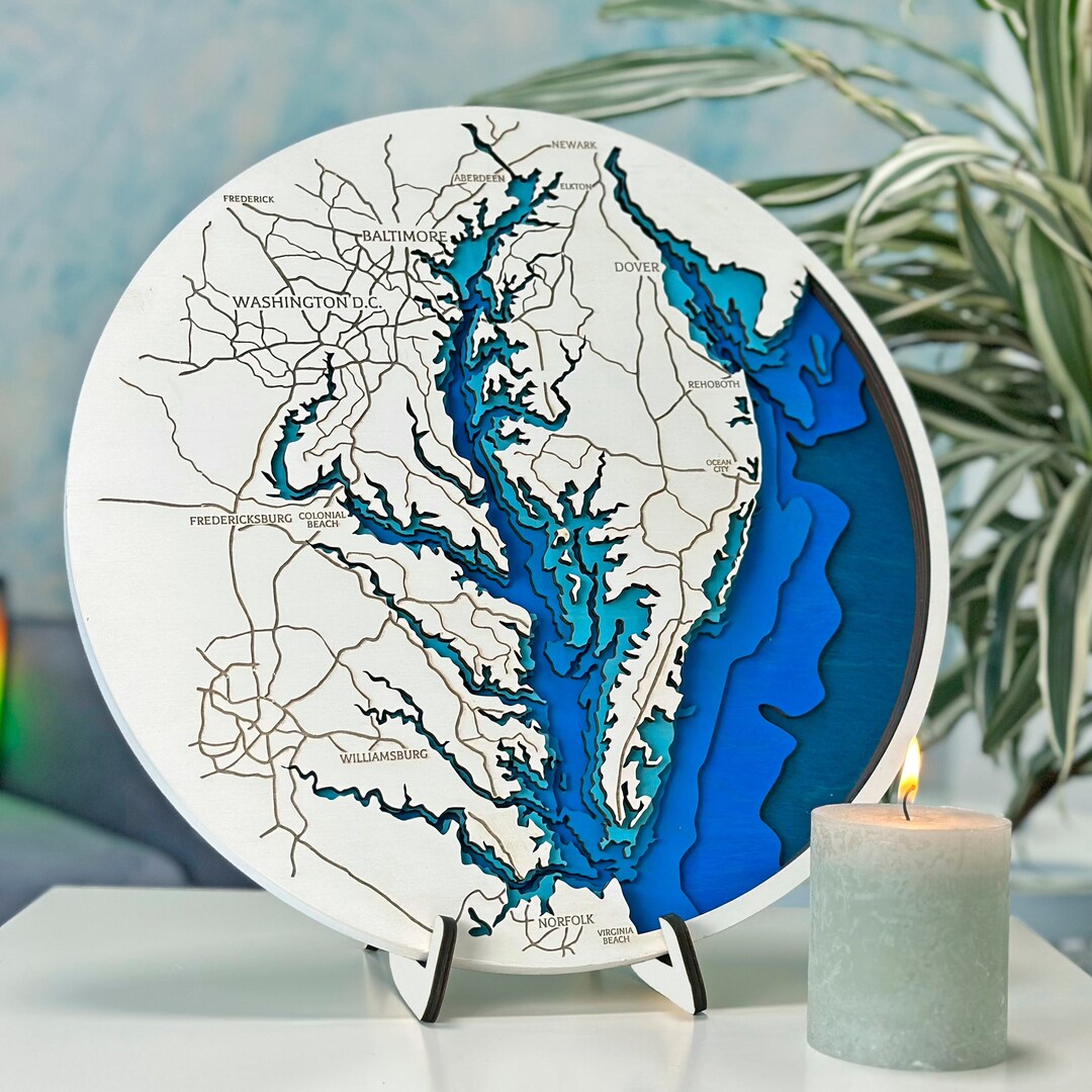 Custom Map Gift Engraved on Wood Map Personalized Gifts Map Print Lake ...