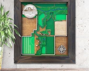Custom Property Map Land Plot Wooden Decor