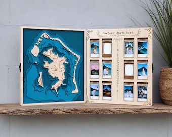 Custom Wedding Album 3D Map Wooden Wedding Memory Book