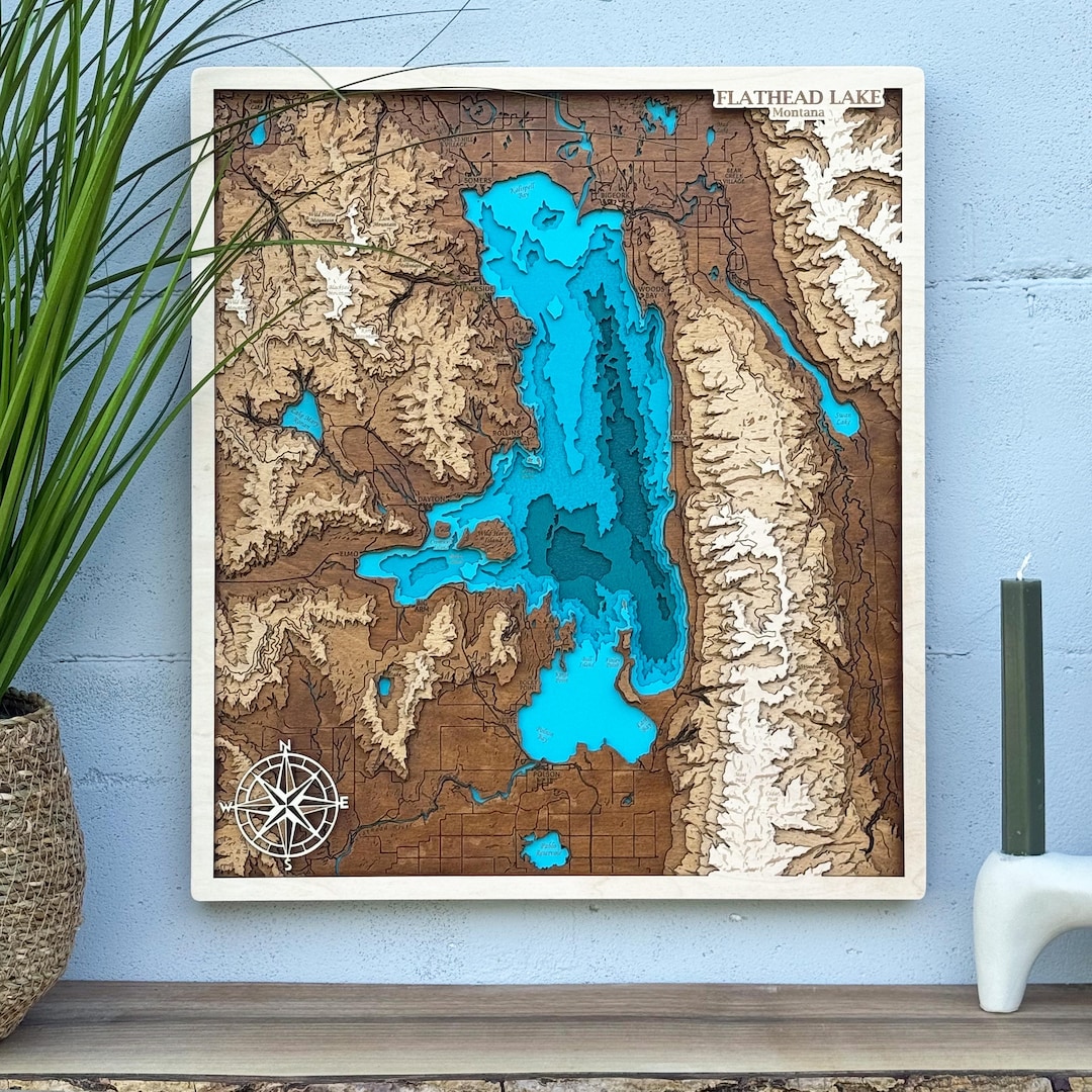 Custom Map Gift 3D Engraved on Wood - Personalized Wooden Wall Art ...