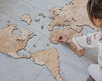 Travel Puzzle Wooden World Map Geography Puzzle Educational Puzzle