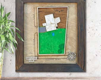 Parcel Map Wall Art Custom Home Site Wooden Map