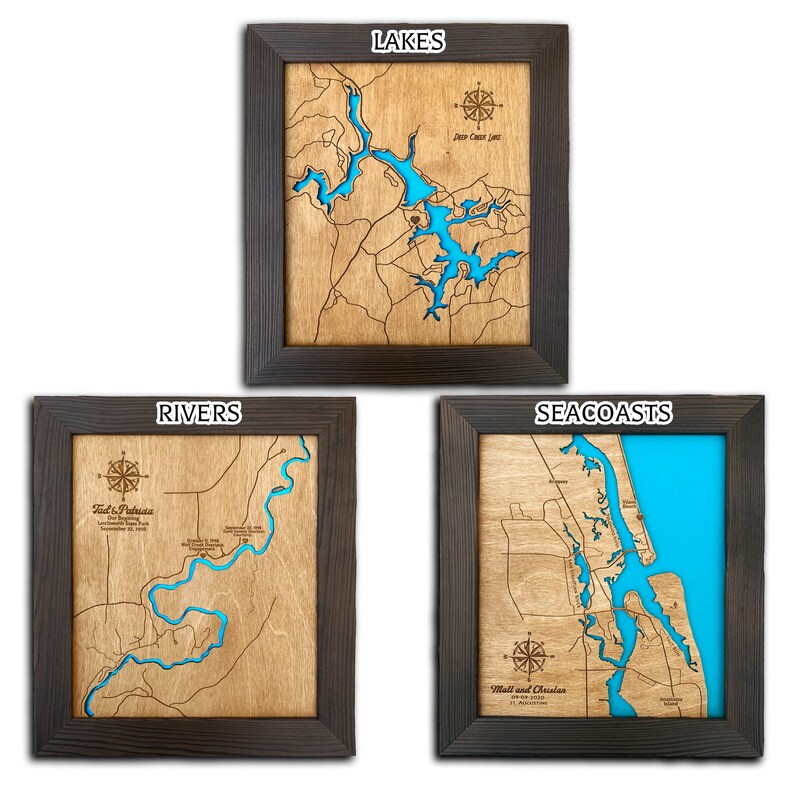 Custom Lake Map Personalized Lake House Decor Lake House Sign Etsy