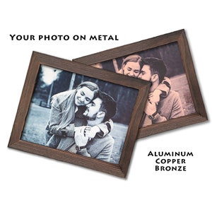 Custom Metal Photo Print with Wood Frame: Family Portrait Wall Art