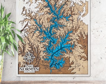 Custom Waterfront 3D Map Art Personalized Lakefront Decor - Cabin Map