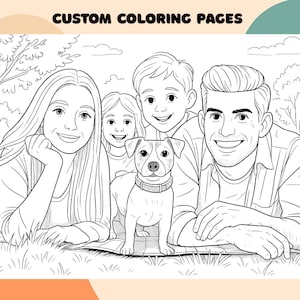 Personalized Digital Coloring Book Pages, Custom Coloring Page, Coloring book, Photo To Coloring Page, Coloring Page Gift, Birthday Party
