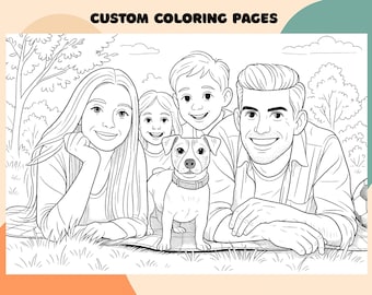 Personalized Digital Coloring Book Pages, Custom Coloring Page, Coloring book, Photo To Coloring Page, Coloring Page Gift, Birthday Party