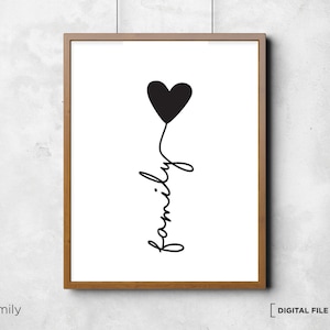 Citas de arte de pared Impresiones de pared Impresión familiar Cita inspiradora Póster familiar Amor familiar Archivo digital Descargar Plantilla imprimible Corjl