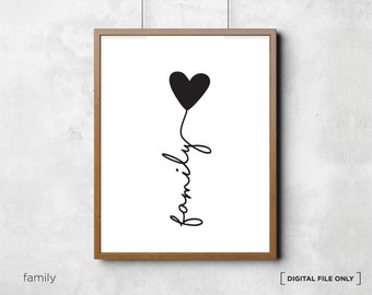 Wall Art Quote Wall Prints Family Print Inspirational Quote Family Poster Family Love Digital File Download Printable Template Corjl