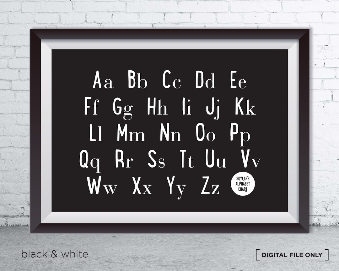 Alphabet Chart Poster for Kids Nursery, ABC Wall Art Print, Educational ...