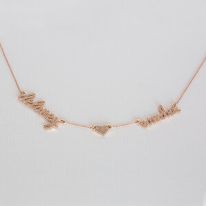 Collar con nombre para niños, collar con nombres de 14K, collar con nombre de 18K, collar de diamantes personalizado, collar con nombre de diamantes, collar Push Present