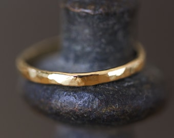 14K Wedding Ring, Rustic Wedding Ring, Hammered Gold Ring, Rustic Gold Ring, 18K Hammered Ring, Rough Wedding Ring, solid gold Hammered Ring