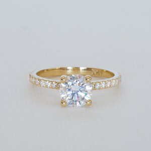 1 CT Engagement Ring, Classic Engagement Ring, Natural Diamond Bridal Ring, 18K Engagement Ring, Round Solitaire Wedding Ring, 14K Gold