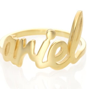 Gold Name Ring, Personalized Name Ring, Personalized Ring, Custom Name Ring, 14k Solid Gold Ring, Name Ring, Stackable Name Ring, 14K Name