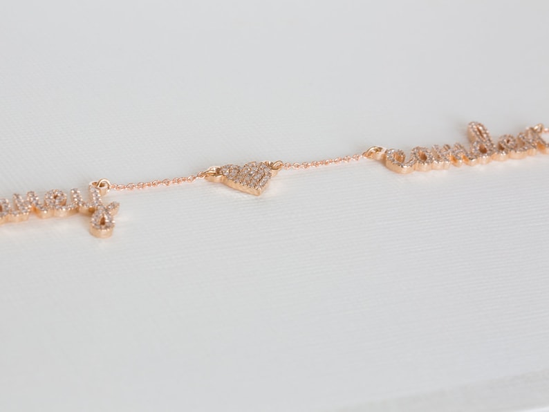 Custom Diamond Necklace 14K Names Necklace Diamond Name Etsy