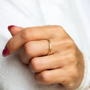 14K Wedding Ring, Rustic Wedding Ring, Hammered Gold Ring, Rustic Gold Ring, 18K Hammered Ring, Rough Wedding Ring, solid gold Hammered Ring image 10