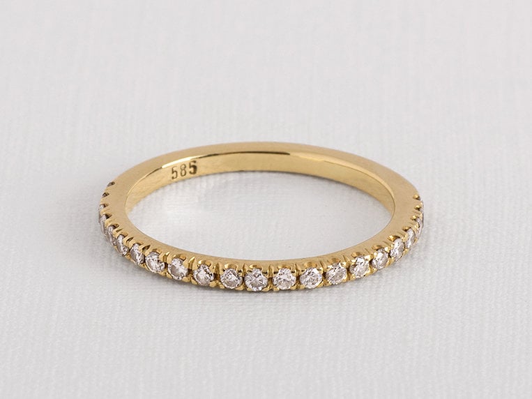 Diamond Wedding Band Womens Wedding Band Gold Eternity Ring Etsy