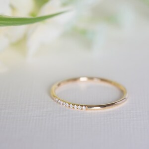 5 Diamond Ring, Thin Wedding Ring, Delicate Wedding Ring, Minimalist Diamond Ring, Dainty Diamond Ring, Thin Diamond Ring, Delicate Diamond image 3