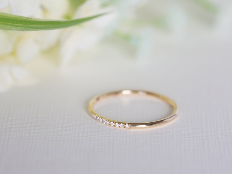 5 Diamond Ring, Thin Wedding Ring, Delicate Wedding Ring, Minimalist Diamond Ring, Dainty Diamond Ring, Thin Diamond Ring, Delicate Diamond image 3