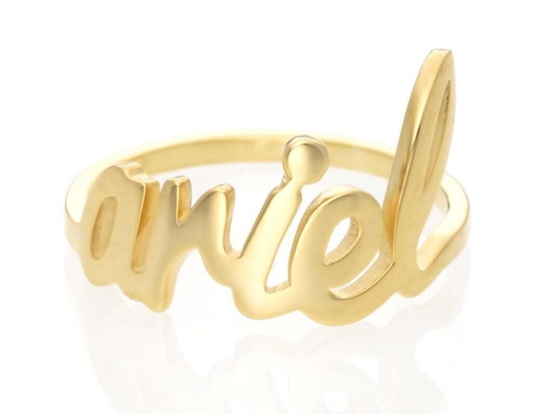 Gold Name Ring, Personalized Name Ring, Personalized Ring, Custom Name Ring, 14k Solid Gold Ring, Name Ring, Stackable Name Ring, 14K Name image 1