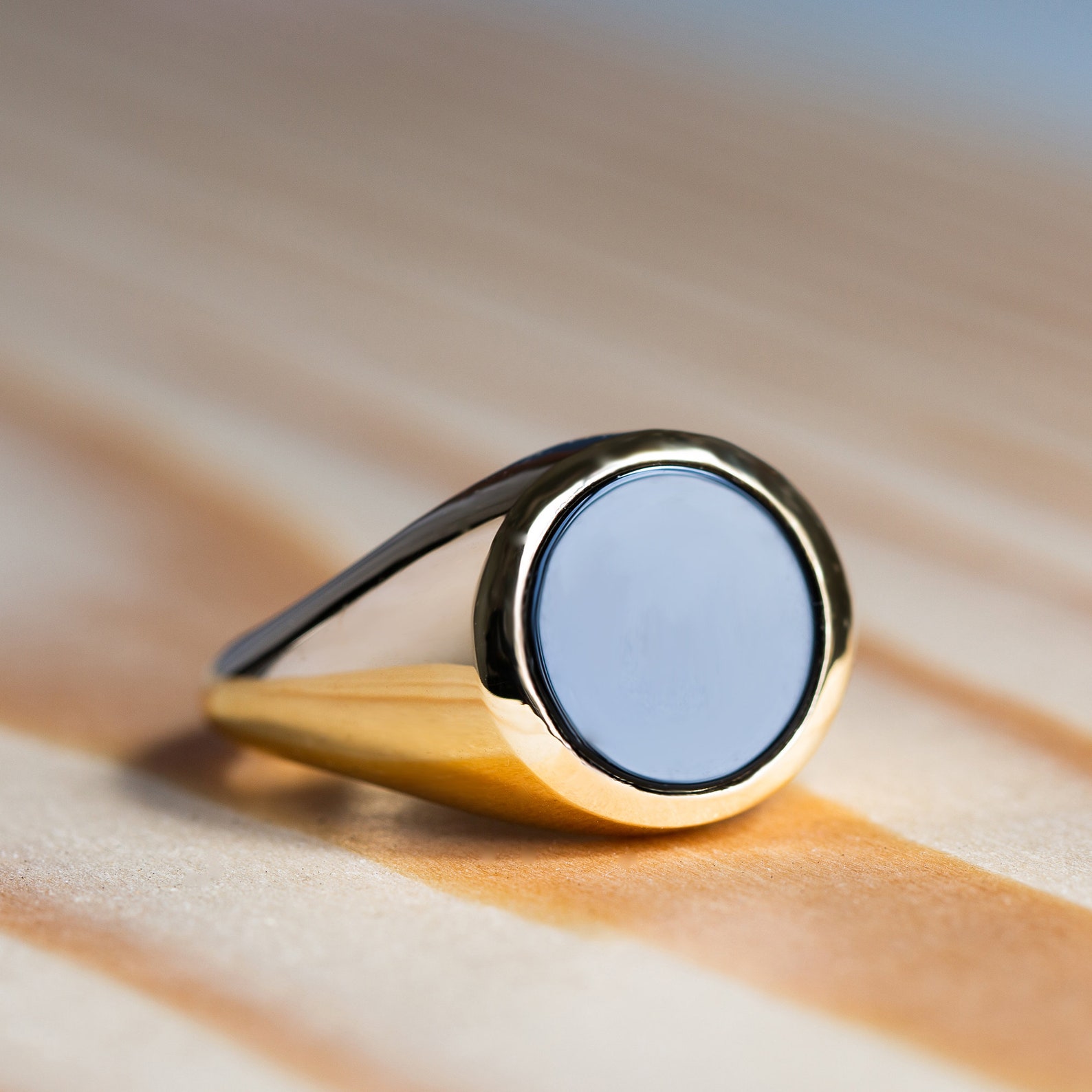 Black Ring 14K Ring Classic Men Ring Solid Etsy