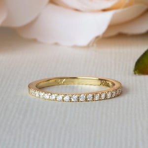 Wedding Bands Set, His & Hers Wedding Bands, Wedding Bands Set Yellow Gold, 18K Wedding Band Set, Wedding Ring Set His and Her image 10