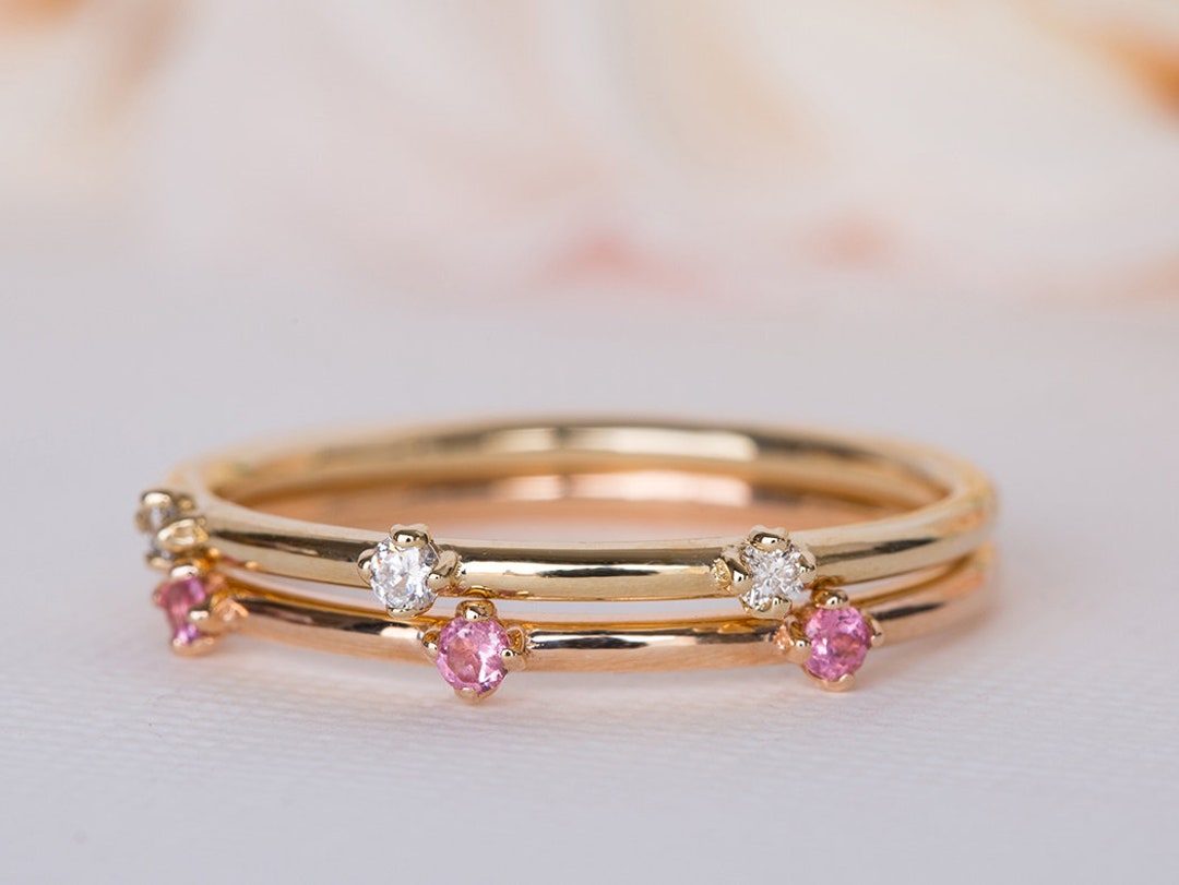 Dainty Wedding Ring Dainty Diamond Ring Dainty Wedding Band Etsy