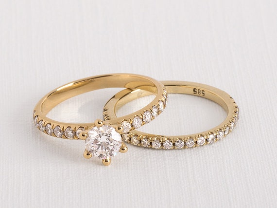 Diamond Engagement Ring Set Bridal Ring Set Bridal | Etsy