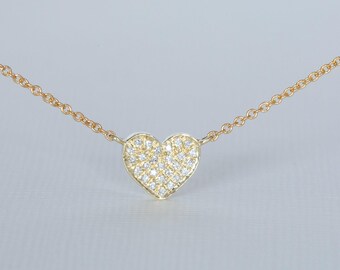 14Kゴールドダイヤモンドハートネックレス：1.70カラットブライダル