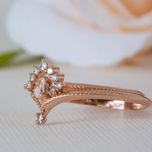 Unique Diamond Ring, Pear Diamond Ring, Antique Engagement Ring, Alternative Engagement Ring, Filigree Engagement Ring, Edwardian Ring, 18K image 7