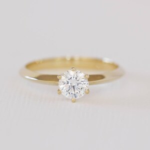 Prongs Engagement Ring, Prong Ring, 6 Prong Engagement Ring, Classic Solitaire Engagement Ring, Classic Diamond Ring, Solitaire Diamond Ring image 7