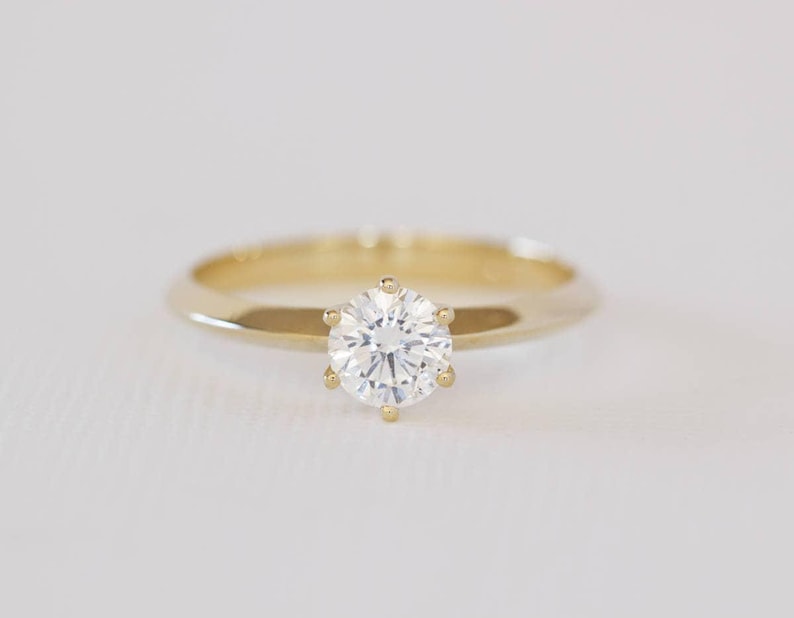 Prongs Engagement Ring, Prong Ring, 6 Prong Engagement Ring, Classic Solitaire Engagement Ring, Classic Diamond Ring, Solitaire Diamond Ring image 7