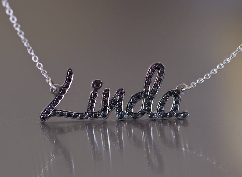 large diamond name necklace