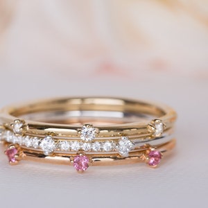 Diamond Ring Stack, Stackable Diamond Band, Stackable Diamond Ring ...